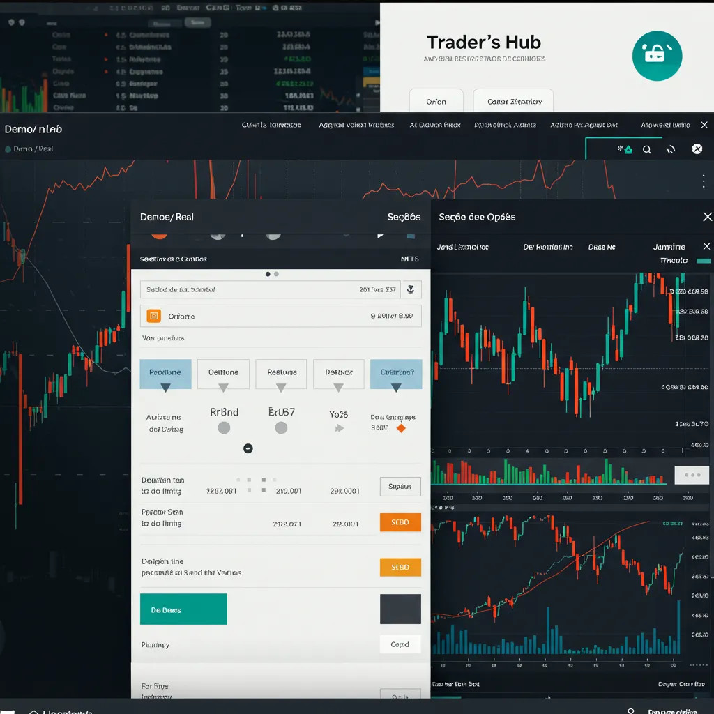 Visão geral da interface do Trader's Hub da Deriv, destacando as seções de CFDs, Opções e o seletor de contas.