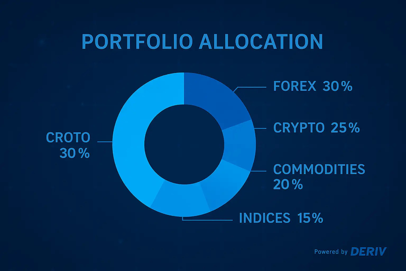 gráfico de distribuição de carteira com diferentes classes de ativos