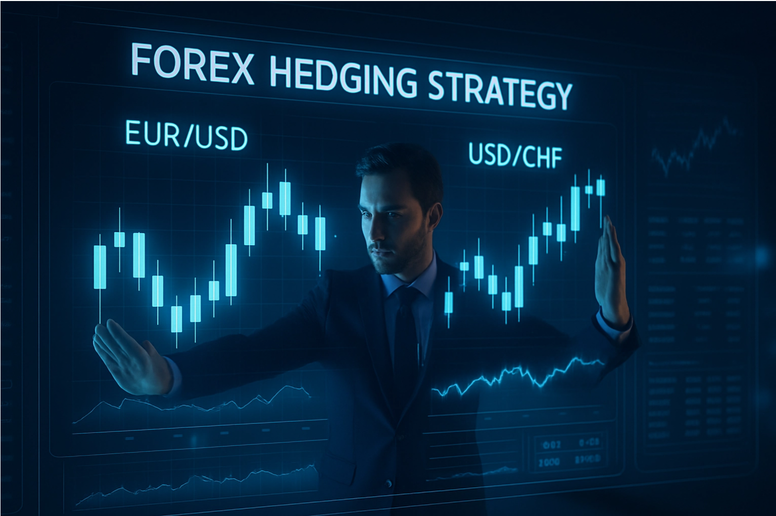 trader utilizando estratégias de hedge para proteger carteira no Forex