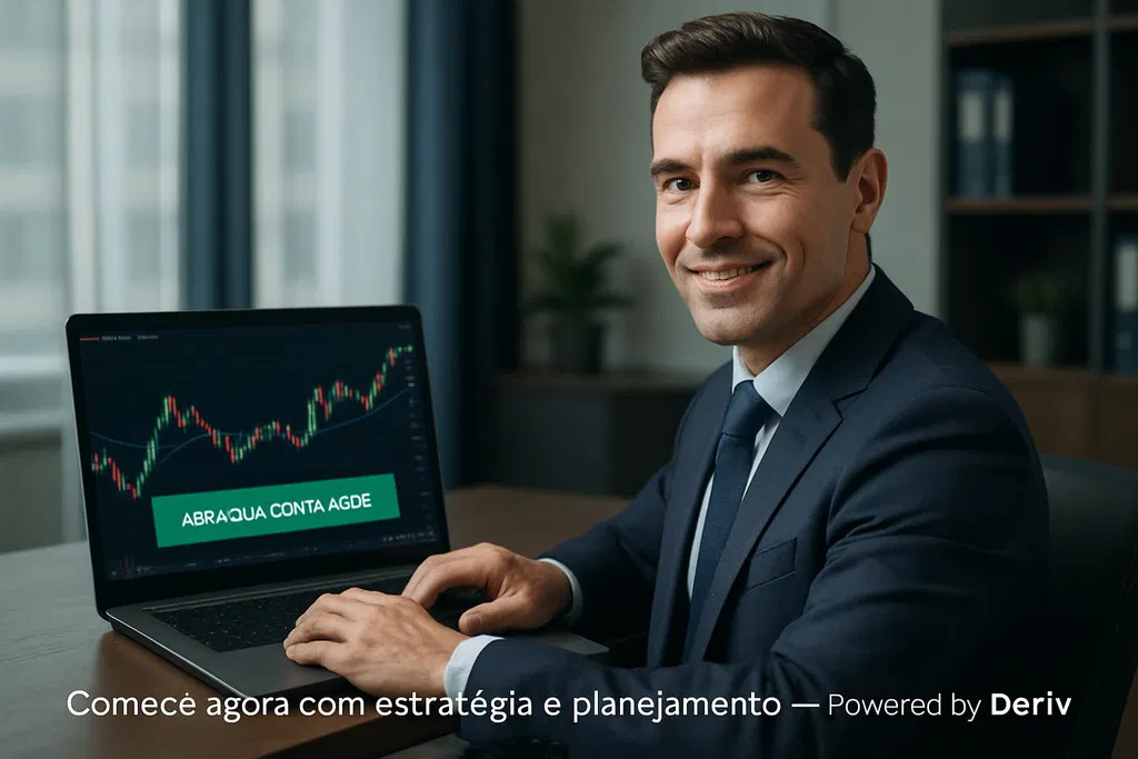 Abra sua conta na Deriv e use a Lucro Trader gratuitamente