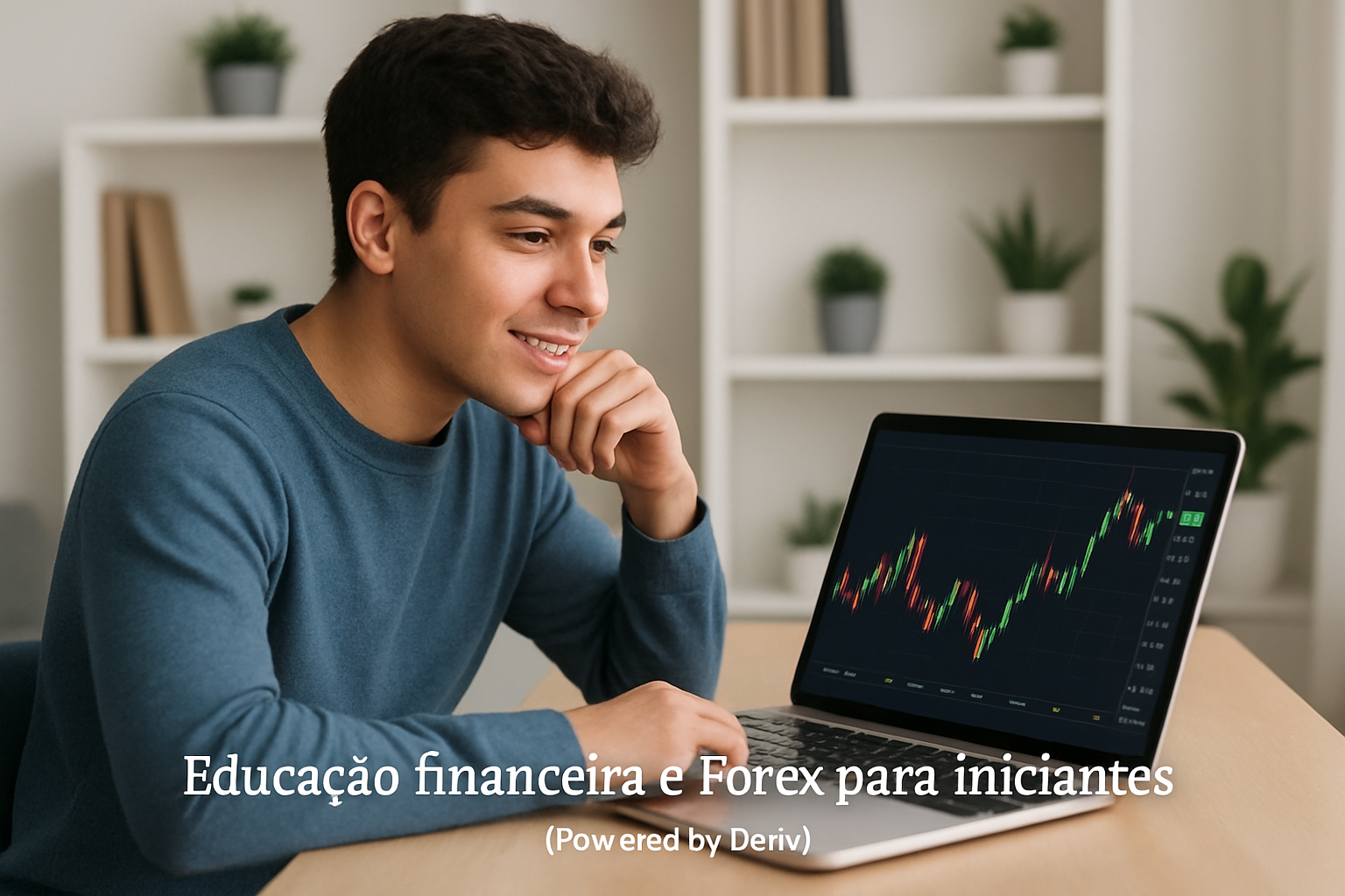 Trader estudando Forex e tirando dúvidas sobre Deriv