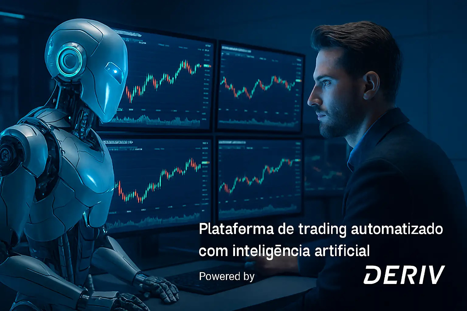 Robô de trading IA operando na Deriv com Lucro Trader