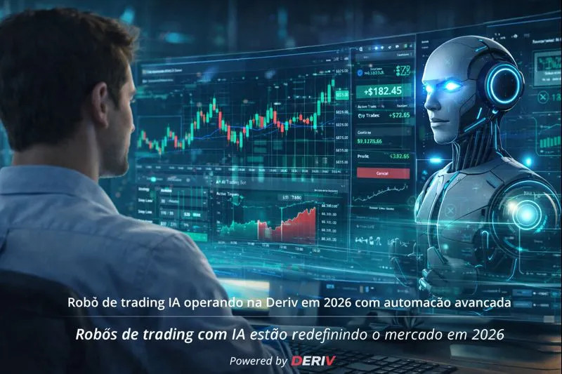 Robô de trading IA operando índices sintéticos na Deriv
