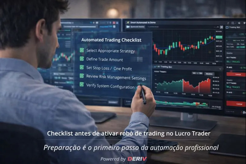 Checklist antes de ativar robô de trading no Lucro Trader