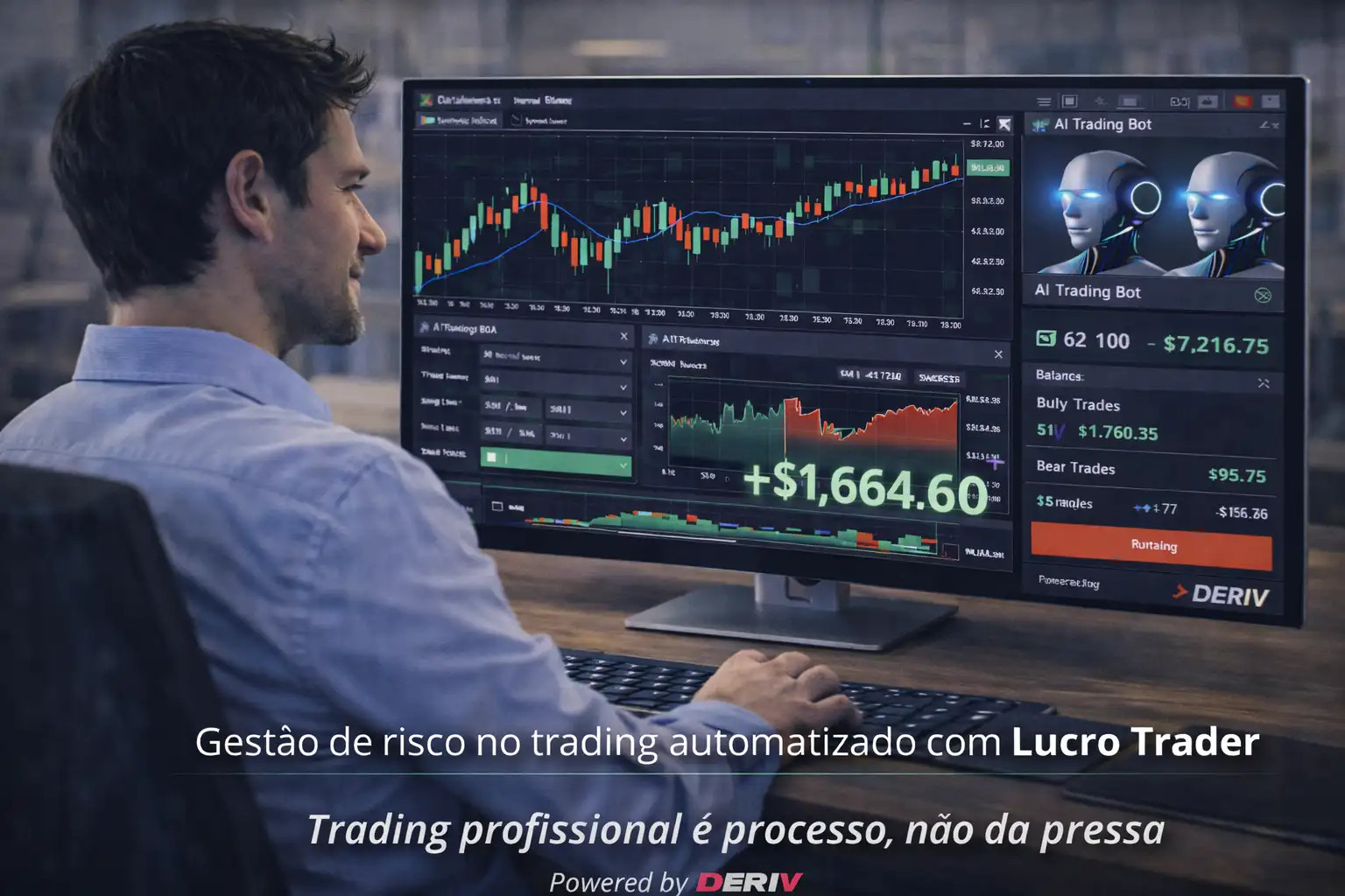Resultados consistentes com robôs de trading IA na Deriv