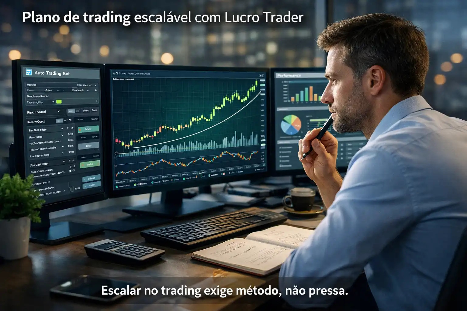 Plano de trading escalável com Lucro Trader