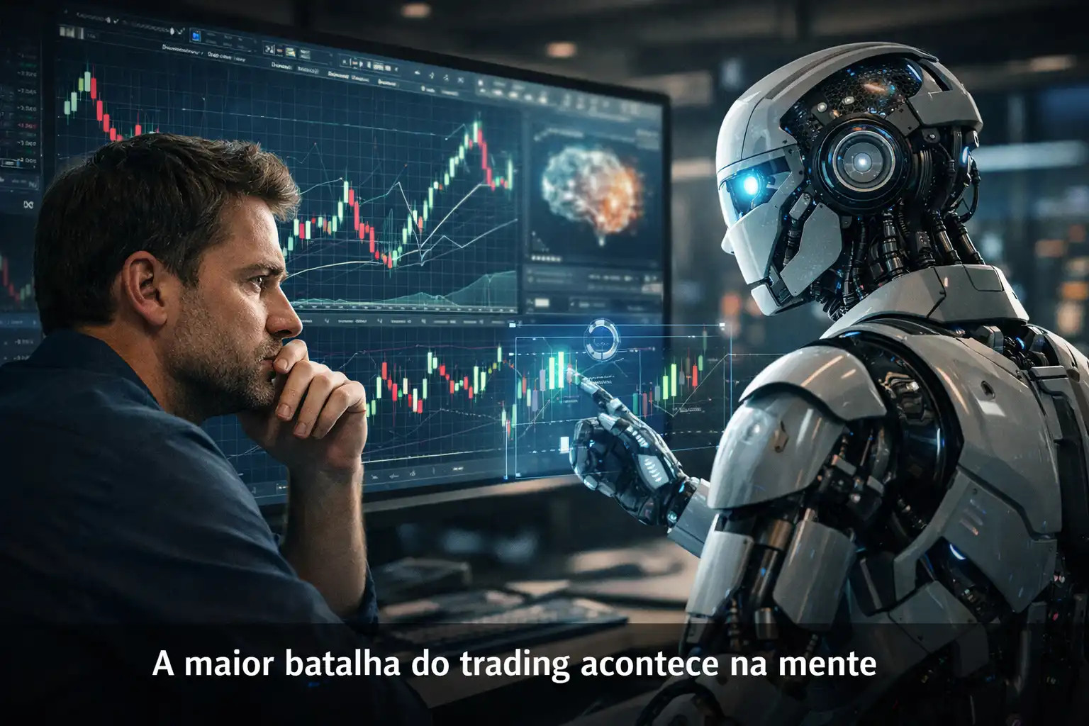 Psicologia do trader ao confiar em robô de trading IA