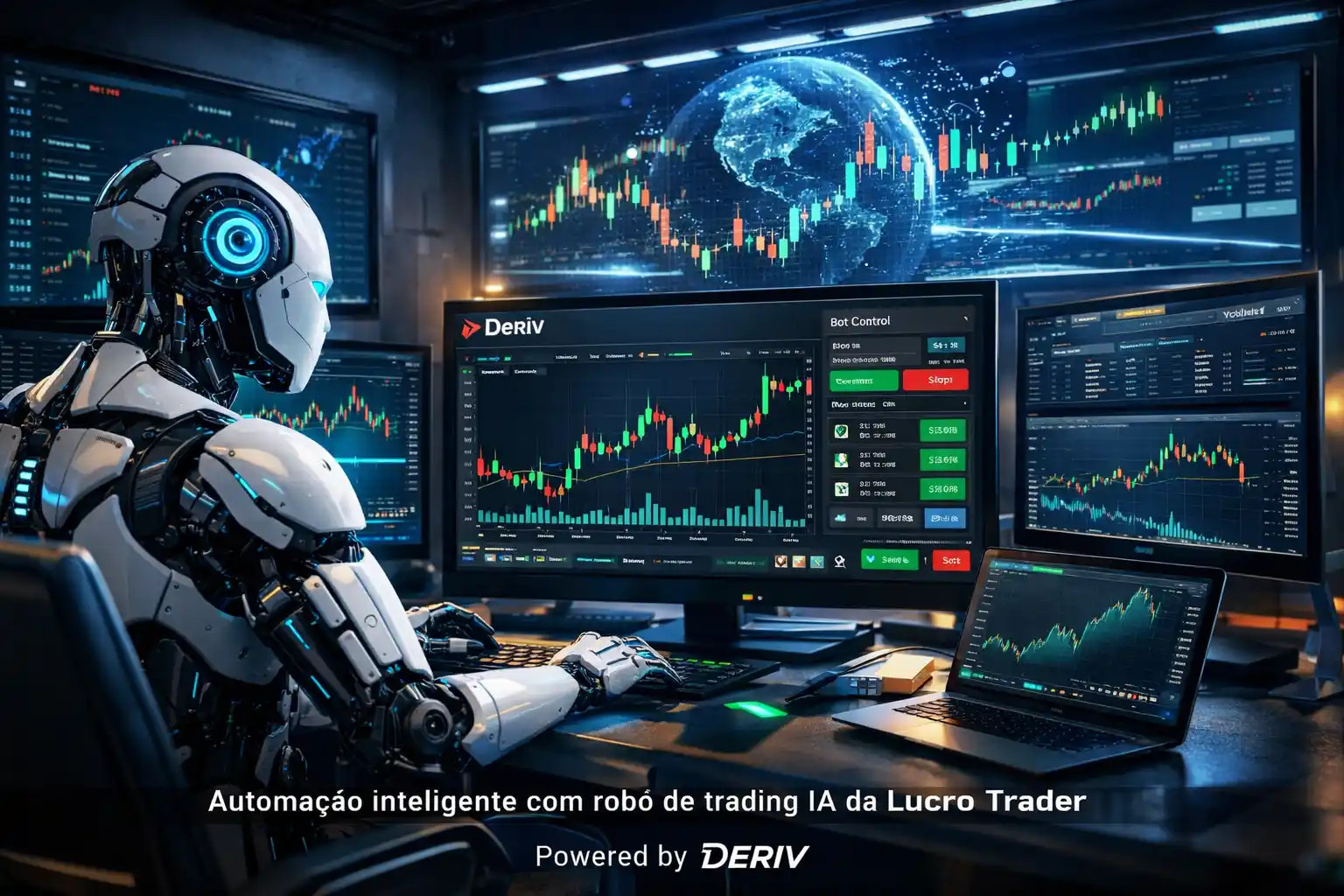 Robô de trading Deriv da Lucro Trader em funcionamento