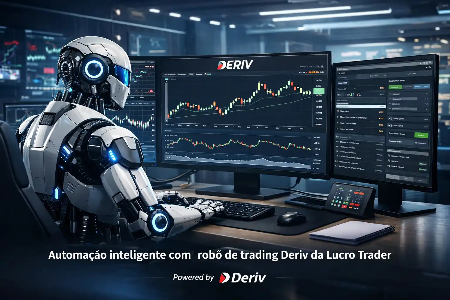Robô de trading Deriv da Lucro Trader operando automaticamente