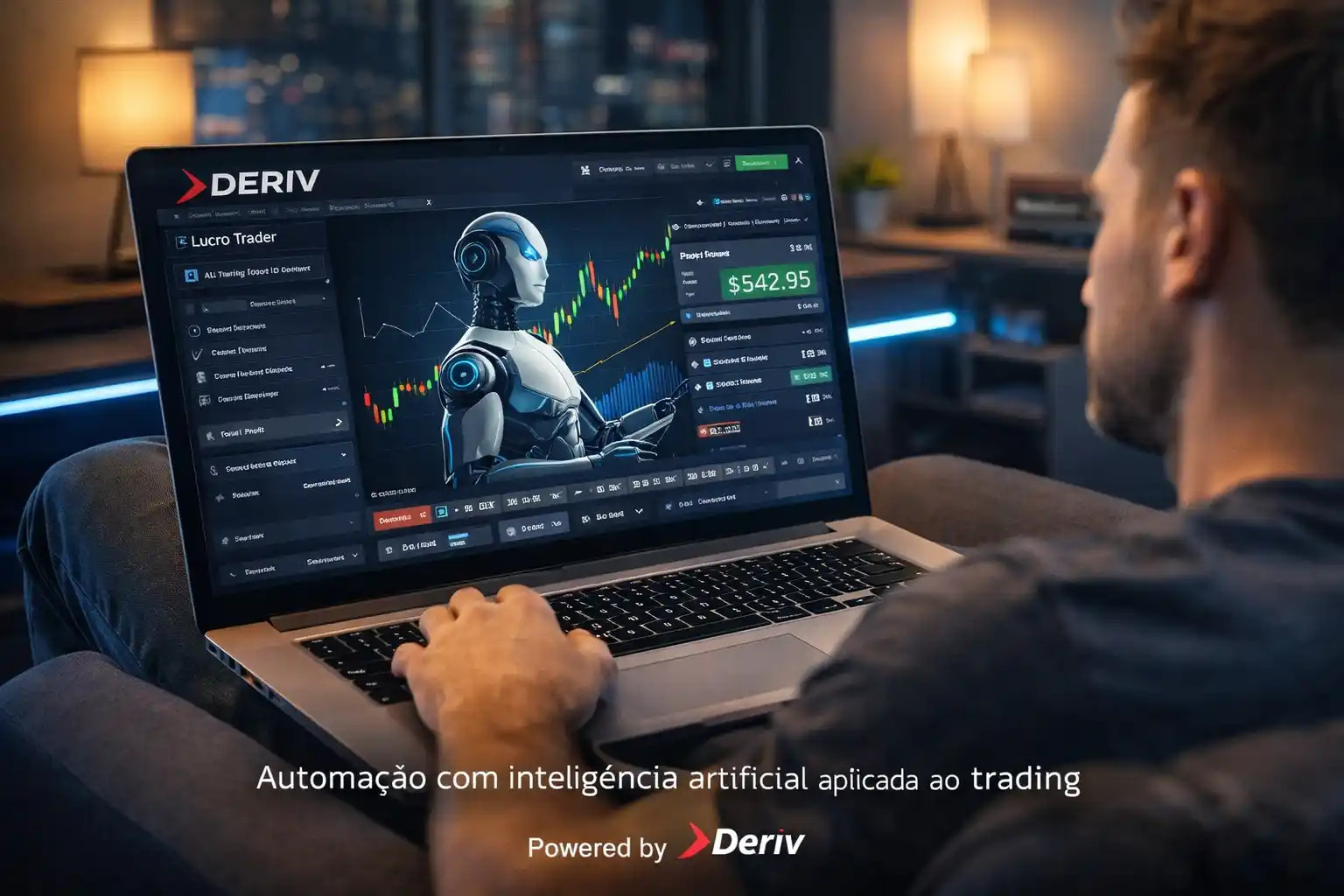 Robô de trading da Lucro Trader operando na Deriv