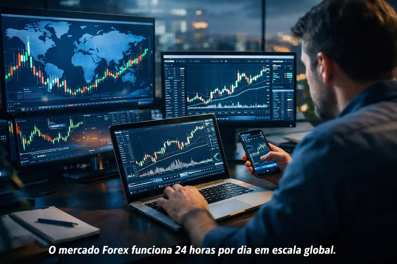 Mercado Forex global em operação