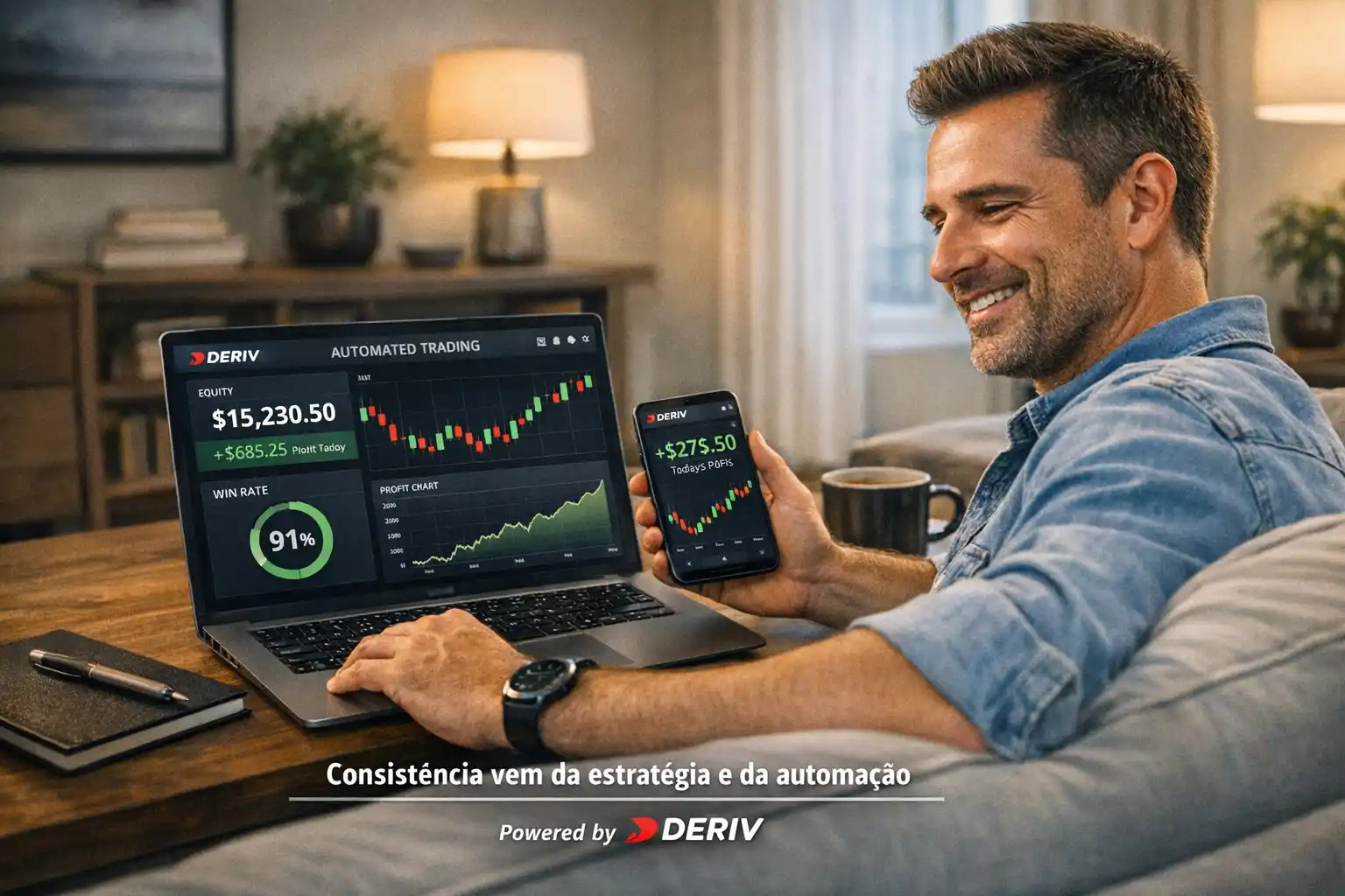 Trader com lucros consistentes usando automação