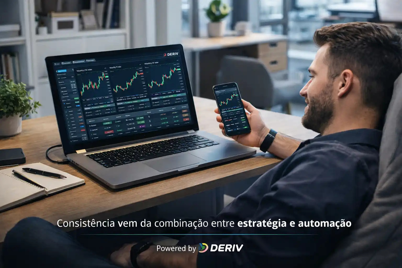 Trader obtendo resultados com automação