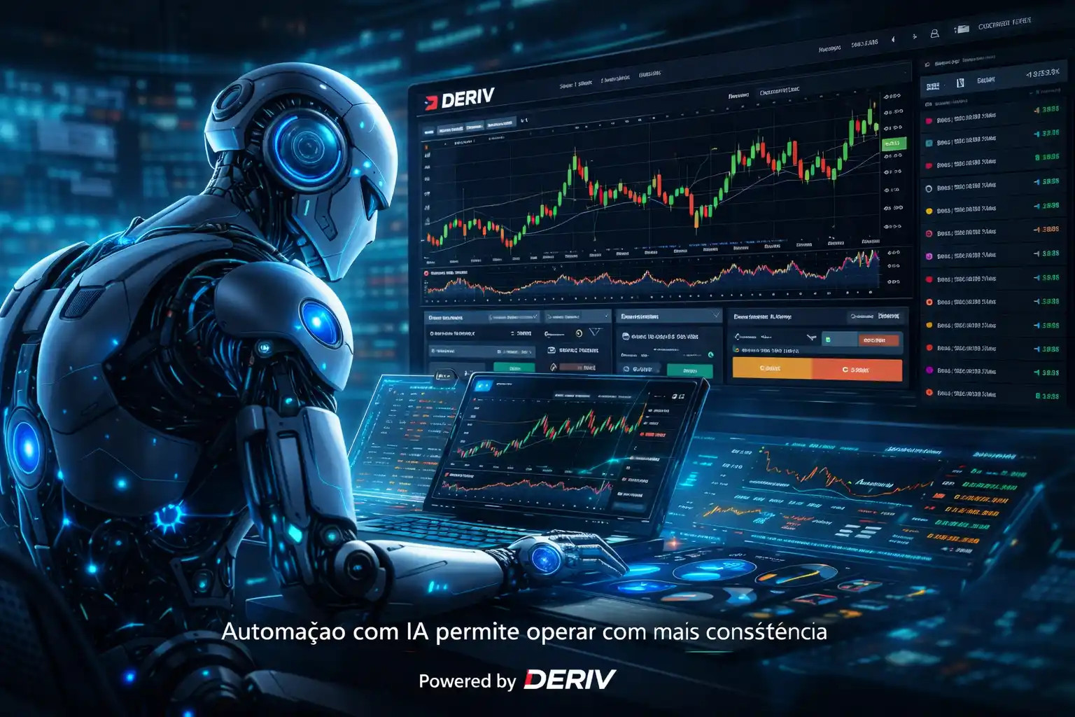 Robô de trading automatizado operando na Deriv