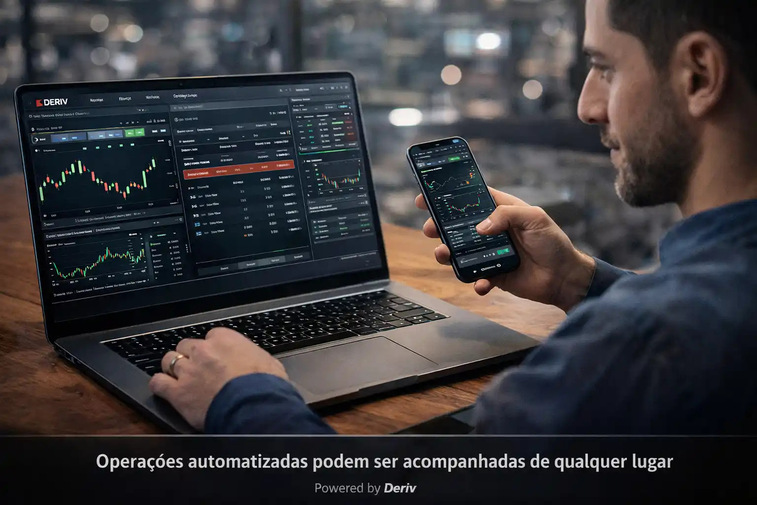 Trading automatizado no celular e computador