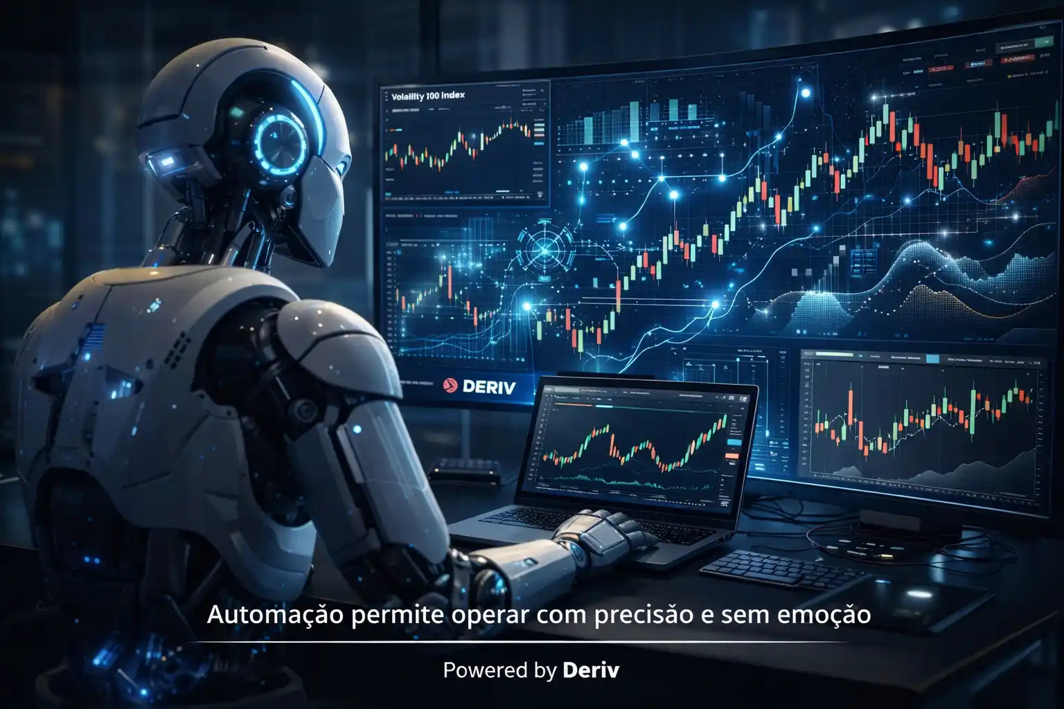 Robô de trading automatizado operando na Deriv