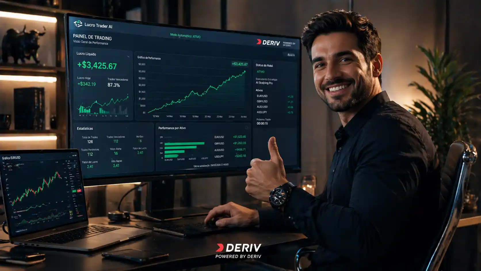 Trader alcançando consistência com automação