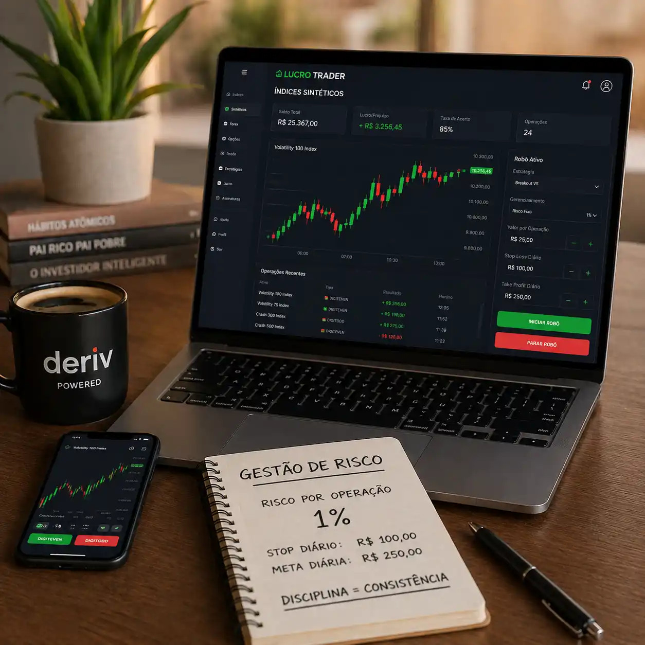 Gestão de risco fundamental para consistência em trading automatizado